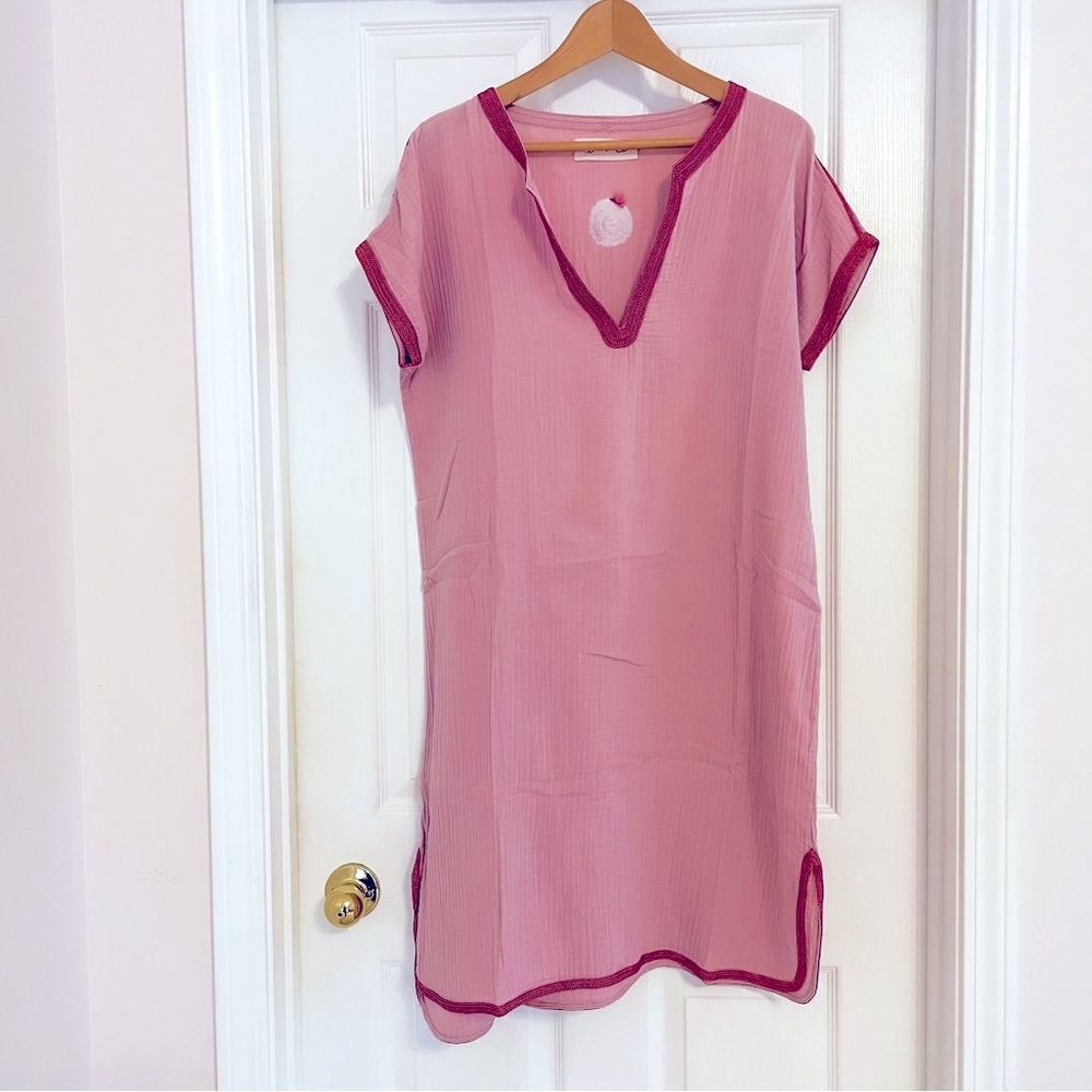 Emme pale pink Turkish cotton muslin gauze tunic